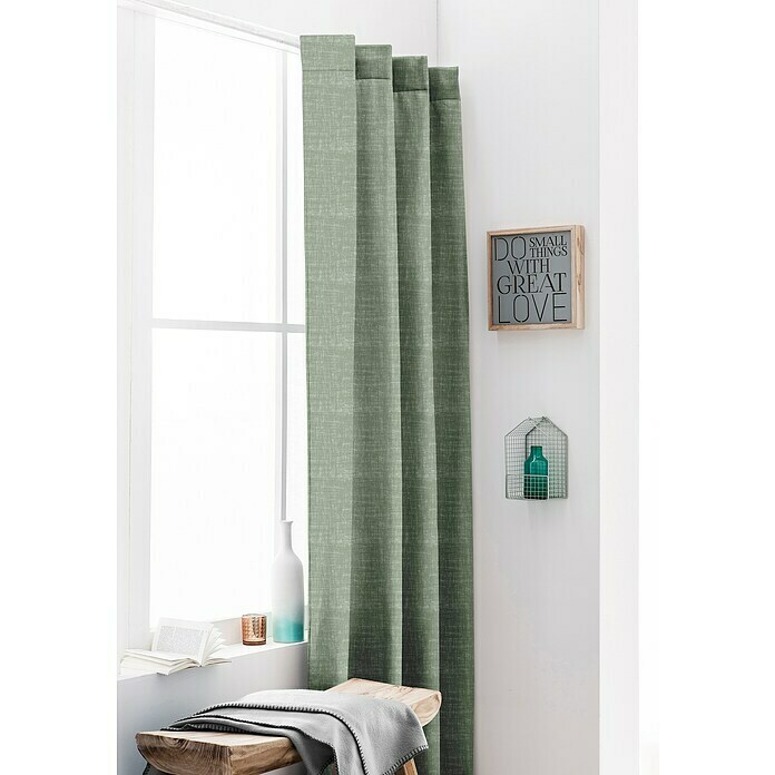 Dekovorhang Chambray (Green, 135 x 245 cm, 100 % Polyester) | BAUHAUS