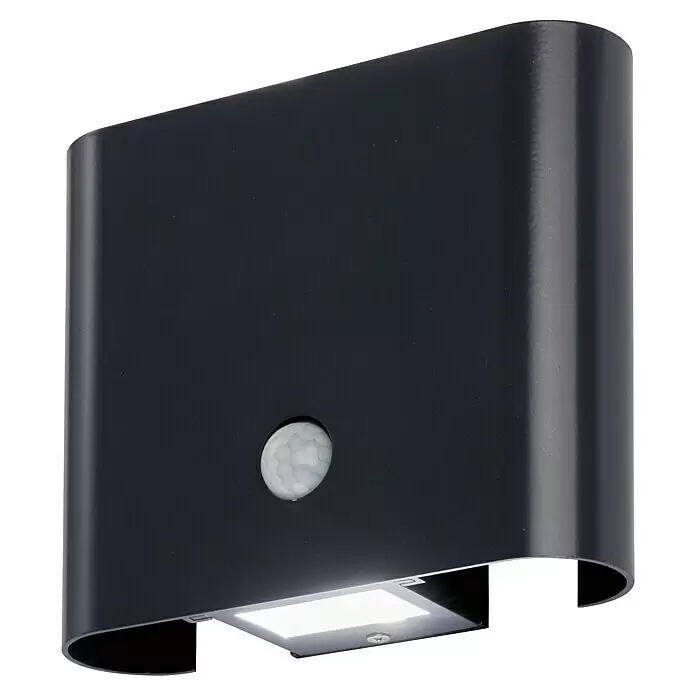 FHL easy Magnetic Akku-Wandleuchte - 6,5 x 18 x 15 cm, Sandschwarz, Warmweiß, 1 W, IP44 - Schwarze moderne Wandleuchte mit integriertem Bewegungssensor und LED-Beleuchtung.