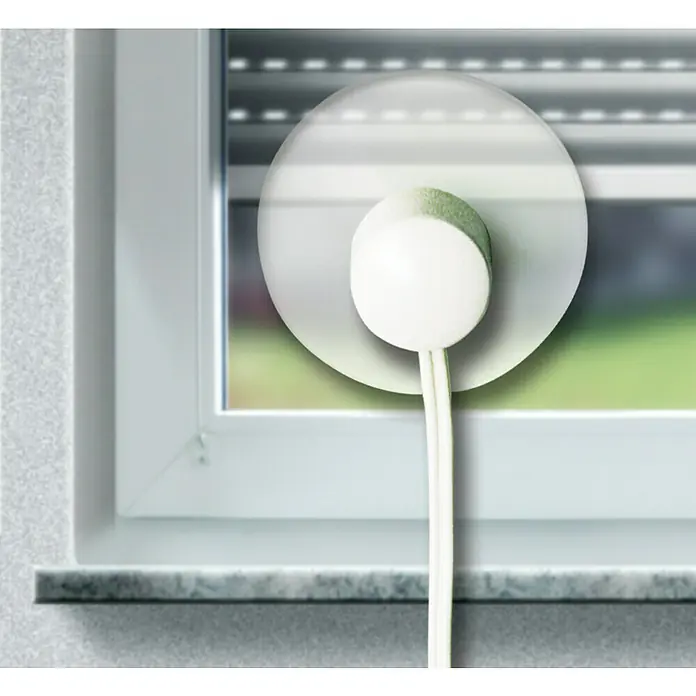 Schellenberg Rollodrive Sensor solar Plus - Específico para: Temporizador Plus de Schellenberg, Blanco - Aspiradora de ventanas con accesorio redondo y mango para una limpieza fácil de ventanas.