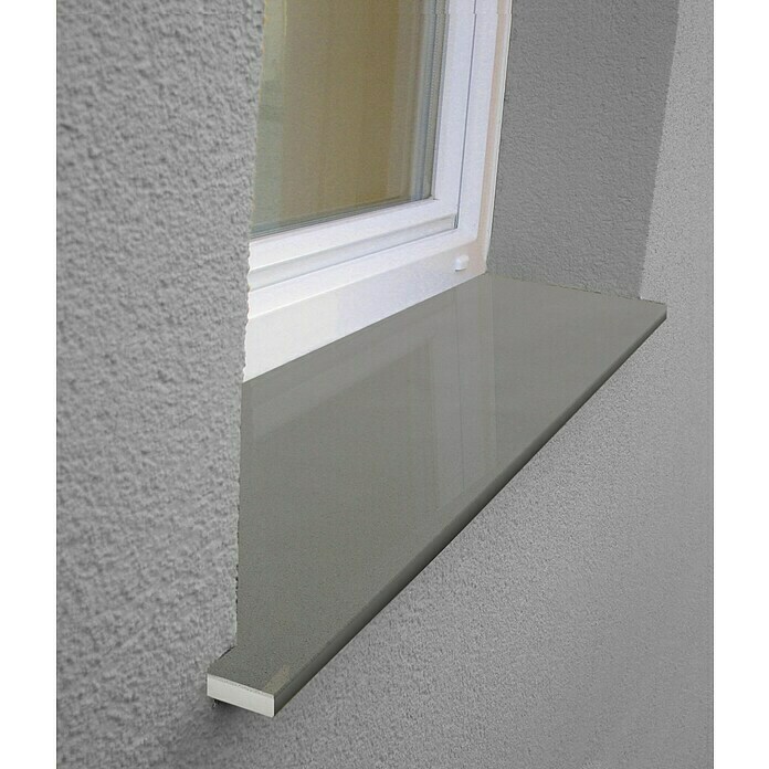 Fensterbank Komposit (88 x 17,5 x 2 cm, Grau, Poliert)