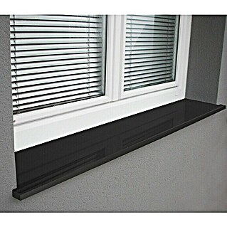 Fensterbank Absolut Black (126 x 17,5 x 2 cm, Schwarz, Naturstein)