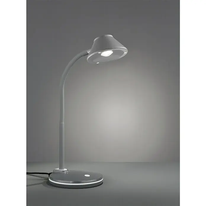 Reality Leuchten Lámpara de sobremesa LED Berry - 3,2 W, Titanio, Blanco cálido - Elegante lámpara de escritorio gris con iluminación LED que proporciona una iluminación óptima para su espacio de trabajo. Diseño moderno y tecnología eficiente.