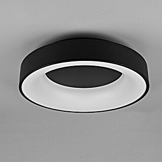 Reality Leuchten Plafón LED redondo Girona (27 W, Ø x Al: 45 x 11 cm, Negro, Blanco cálido)