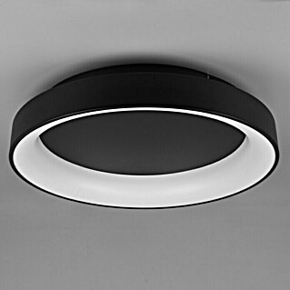 Reality Leuchten Plafón LED redondo Girona (48 W, Ø x Al: 60 x 12 cm, Negro, Blanco frío)
