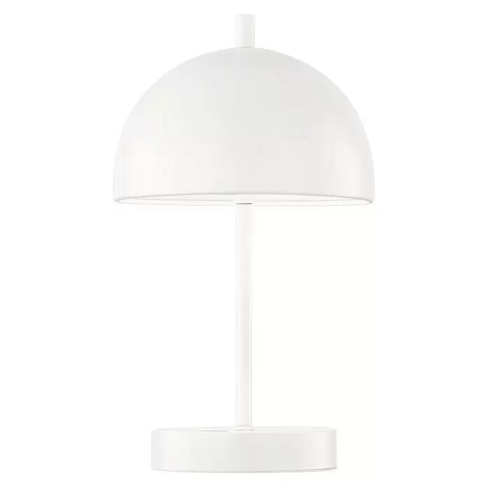 SCHÖNER WOHNEN-Kollektion Akku-Tischleuchte KIA - 2 W, L x B x H: 16 x 16 x 27 cm, Weiß, Mehrfarbig - Weiße kuppelförmige Tischleuchte mit schlankem Ständer und rundem Fuß.
