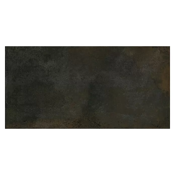 Terrassenfliese Rusty 2.0 - 60 x 120 x 2 cm, Anthrazit, Matt - Dunkle, verwitterte Metall- oder Steinstruktur mit braunen und grauen Tönen.