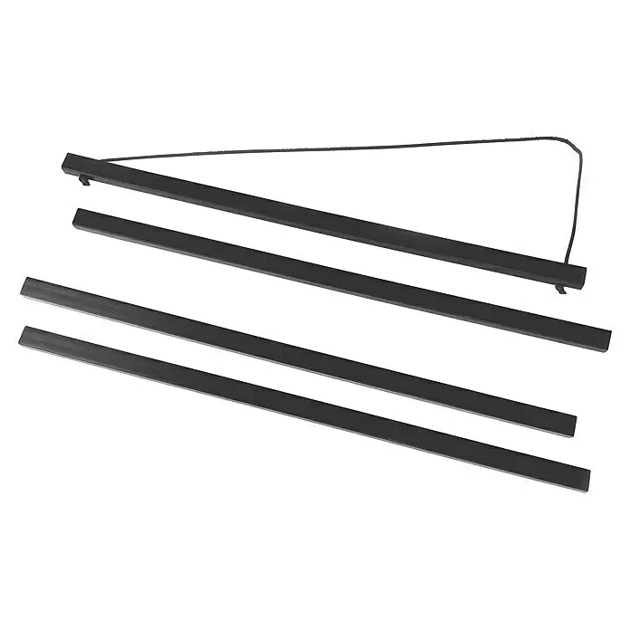 Reinders Posterschienen Click Frame - Schwarz, 21 cm - Schwarzer magnetischer Holz-Posteraufhänger mit vier Leisten und einer Schnur.