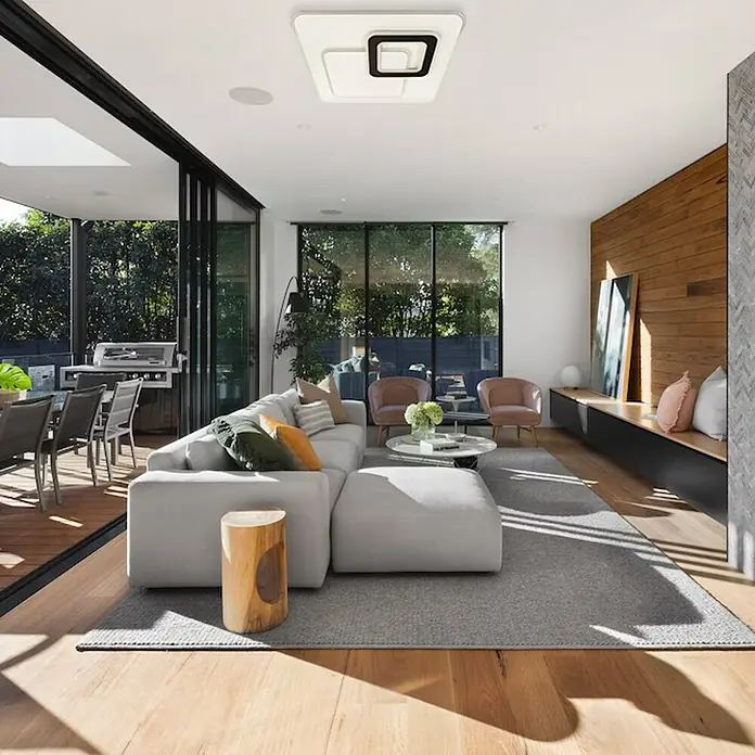 Panaled Katto Plafón LED - 30 W, An x L: 46 x 46 cm, Beige, Blanco frío - Lámpara de techo moderna para sala de estar con un diseño cuadrado único, que añade elegancia y un toque moderno a cualquier espacio.