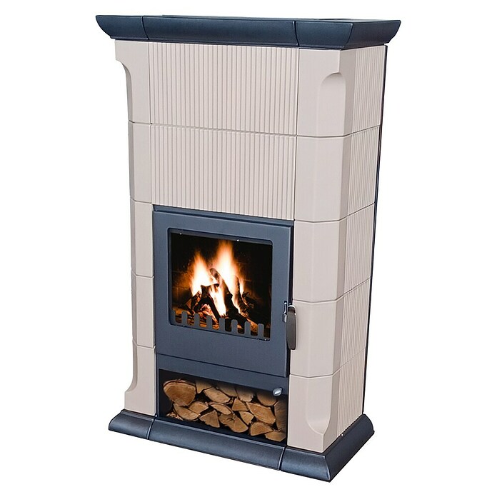 Domofire Kaminofen Berlin (8 kW, Raumheizvermögen: 180 m³, Material Verkleidung: Keramik, Pergament-Bronze) | BAUHAUS