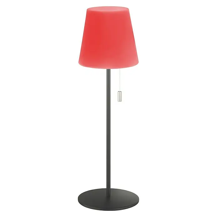SCHÖNER WOHNEN-Kollektion Akku-Tischleuchte TALENT - 2 W, L x B x H: 12 x 12 x 38 cm, Sand, RGBW - Diese Tischlampe mit dem roten Schirm und dem schlanken, dunklen Ständer bringt modernes Flair in jeden Raum. Ein echter Hingucker!