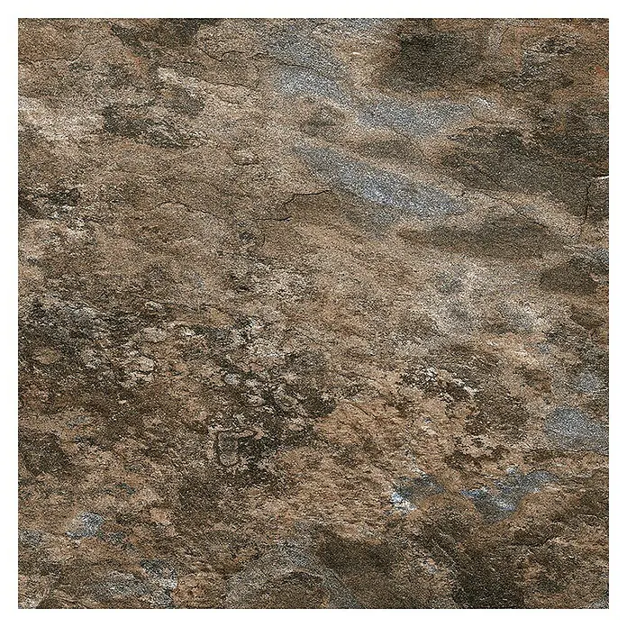 Decocer by Cinca Feinsteinzeugfliese Splash Indian - 15 x 15 cm, Blaubraun, Matt - Nahaufnahme einer strukturierten, braunen Keramikfliese mit natürlichen Steineffekten für Wand- oder Bodendesign.