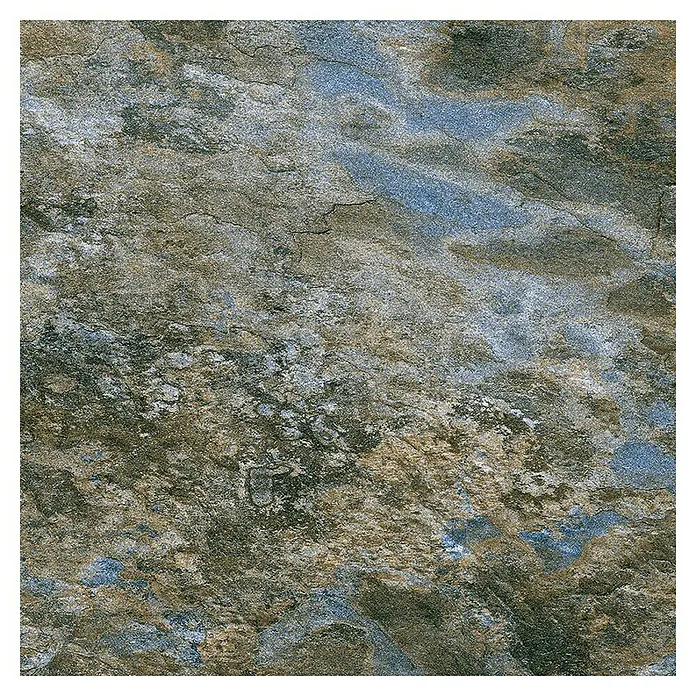 Decocer by Cinca Feinsteinzeugfliese Splash Azul - 15 x 15 cm, Blaugrau, Matt - Nahaufnahme einer mehrfarbigen Steinzeugfliese mit natürlichen Mustern und einer robusten Textur. Ideal für moderne Boden- oder Wandgestaltung.