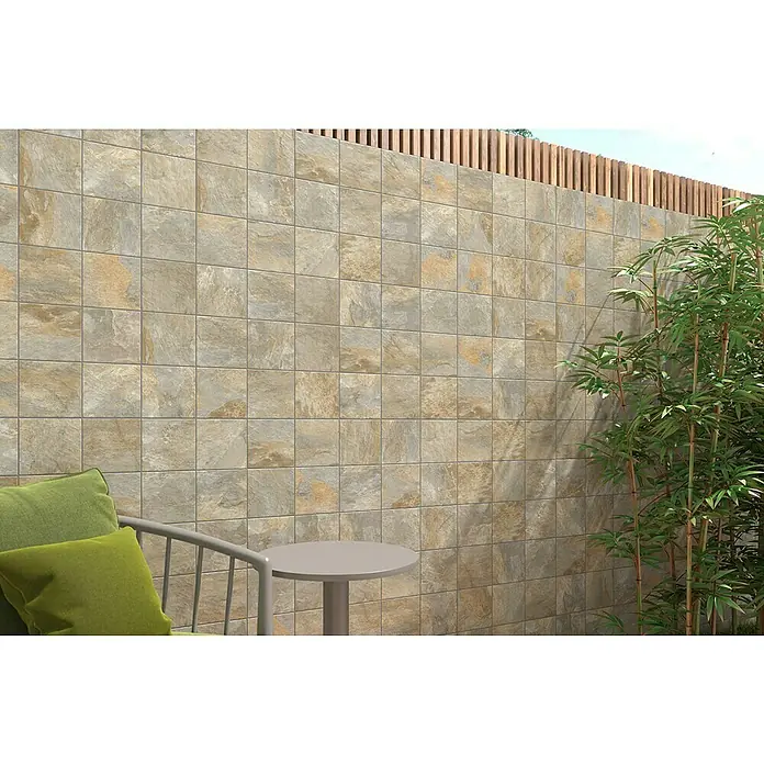 Decocer by Cinca Feinsteinzeugfliese Splash Grege - 15 x 15 cm, Braun, Matt - Wandfliesen mit natürlicher Steinoptik, die eine warme und einladende Atmosphäre schaffen, ideal für den Außenbereich.