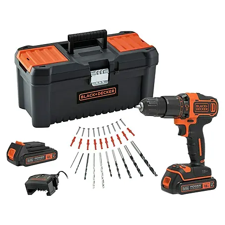 Black+Decker  Taladro atornillador percutor de batería BDCHD18C2TA