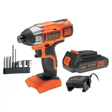 Black+Decker  Atornillador de impacto de batería BDCIM18D1A