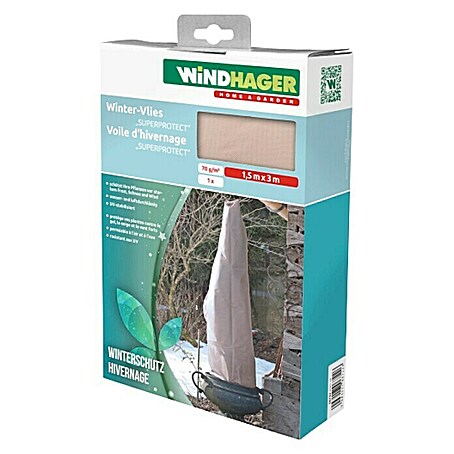 Windhager Winterschutzvlies Superprotect (L x B: 3 x 1,5 m, Beige, Grammatur: 70 g/m²)