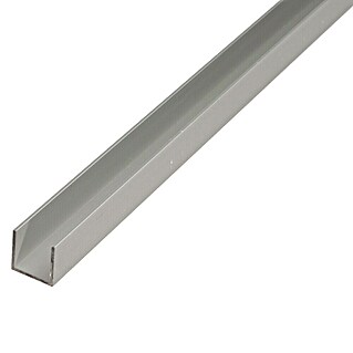 Kantoflex Perfil en U (1.000 x 12 x 10 mm, Espesor: 1,5 mm, Aluminio, Anodizado plateado)
