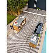 Kingstone Outdoorküchen-Set Cliff/Zoe II (8 -tlg., Holz, Schwarz/Braun, Material Rost: Gusseisen, Anzahl Brenner: 6) | BAUHAUS