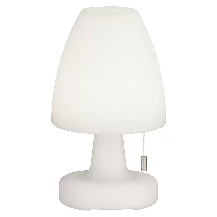FHL easy Akku-Tischleuchte TERMOLI - 1,5 W, L x B x H: 15 x 15 x 25 cm, Weiß, RGB - Weiße, mattierte Tischleuchte mit Zugschalter.