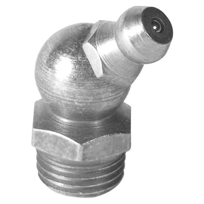 Mato Schmiernippel H2M10X1SW1 - 45 °, Schraubengewinde: M 10, 10 Stk. - Abgewinkelter Schmiernippel aus Metall, ideal für schwer zugängliche Schmierstellen, robust und langlebig für zuverlässige Schmierung.