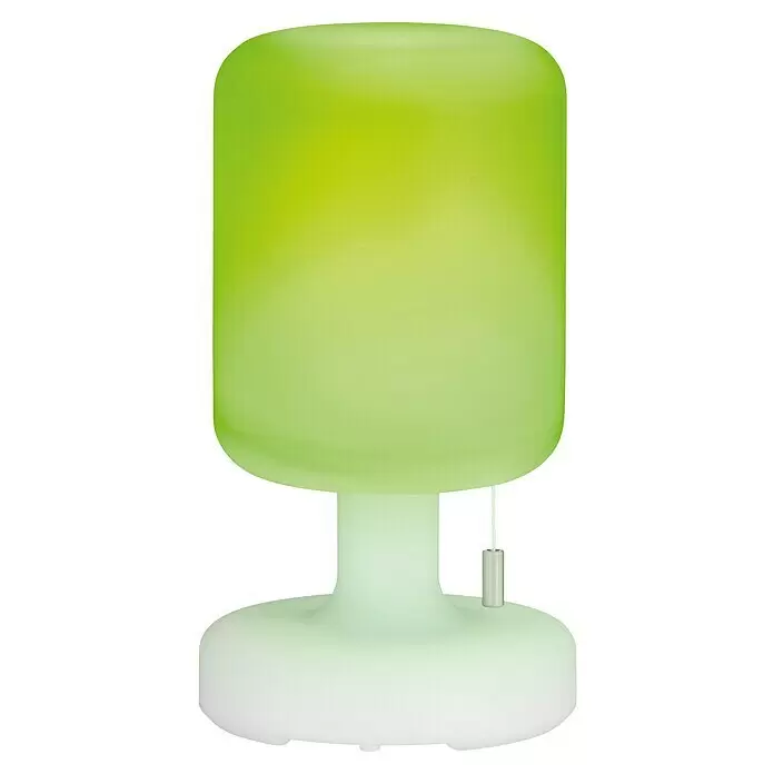 FHL easy Akku-Tischleuchte TERMOLI - 1,5 W, L x B x H: 13 x 13 x 23 cm, Weiß, RGB, 1 Stk. - Limettengrüne und weiße mattierte Tischlampe mit Zugschalter.