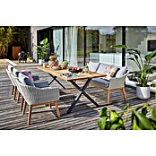 Sunfun Paula Gartenbank (B x T x H: 196 x 75 x 82 cm, Polyrattan, Hellgrau) | BAUHAUS