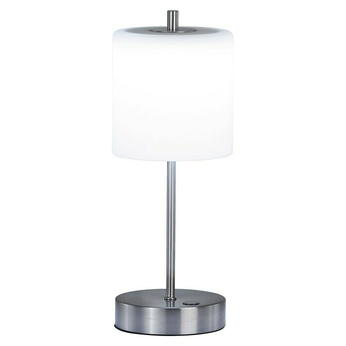 FHL easy Akku-Tischleuchte RIVA (2 W, L x B x H: 13 x 13 x 34,5 cm, Nickel/Weiß, Mehrfarbig) | BAUHAUS