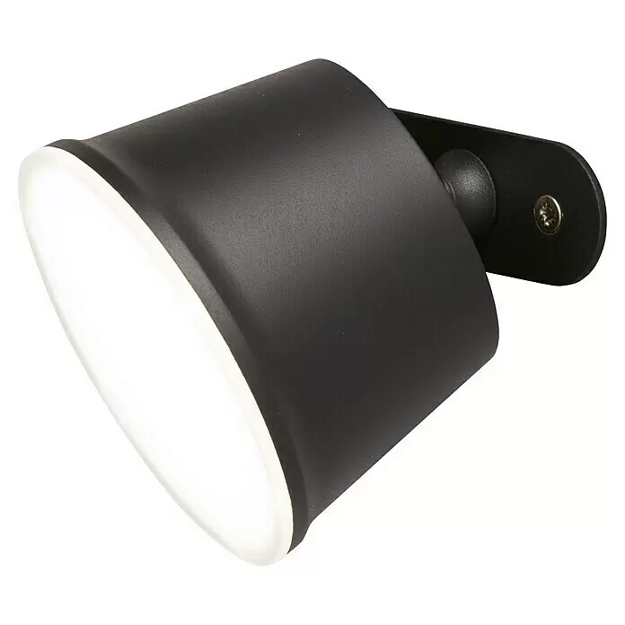 FHL easy Akku-Tischleuchte VOET - 3 W, L x B x H: 17 x 12 x 34 cm, Sandschwarz, Warmweiß - Schwarzer verstellbarer Außenstrahler mit weißem Diffusor.