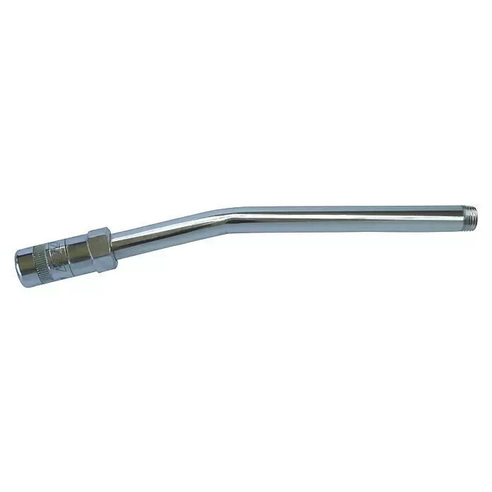 Mato Fettpressenzubehör-Set RH-30C - 5 -tlg. - Verchromte, abgewinkelte Metall-Fettpressenverlängerung mit Gewindeanschluss und Rändelgriff.