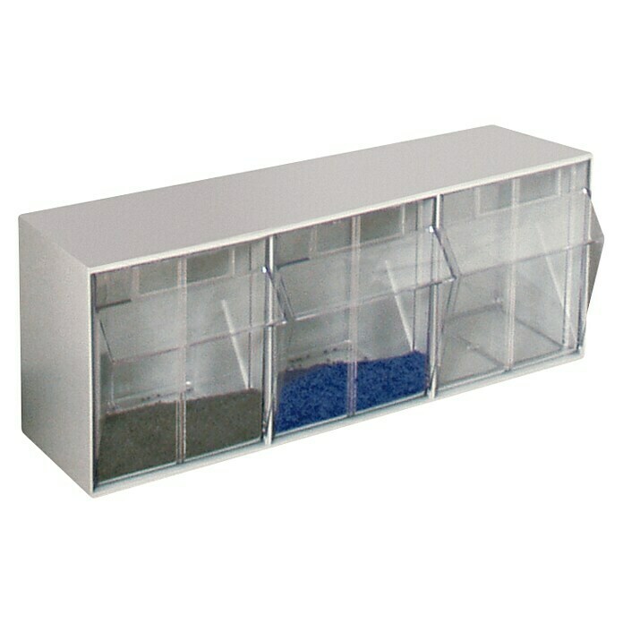 Organizador con gavetas extraíbles (Número de compartimentos: 3, Transparente)