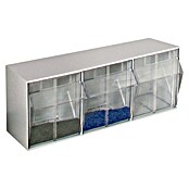 Organizador con gavetas extraíbles (Número de compartimentos: 3, Transparente)