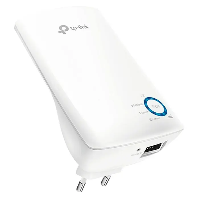Repetidor WiFi TL-WA850RE Domos - Para interior - Repetidor Wi-Fi blanco de TP-Link con enchufe, puerto Ethernet e indicadores de estado para mejor cobertura Wi-Fi.
