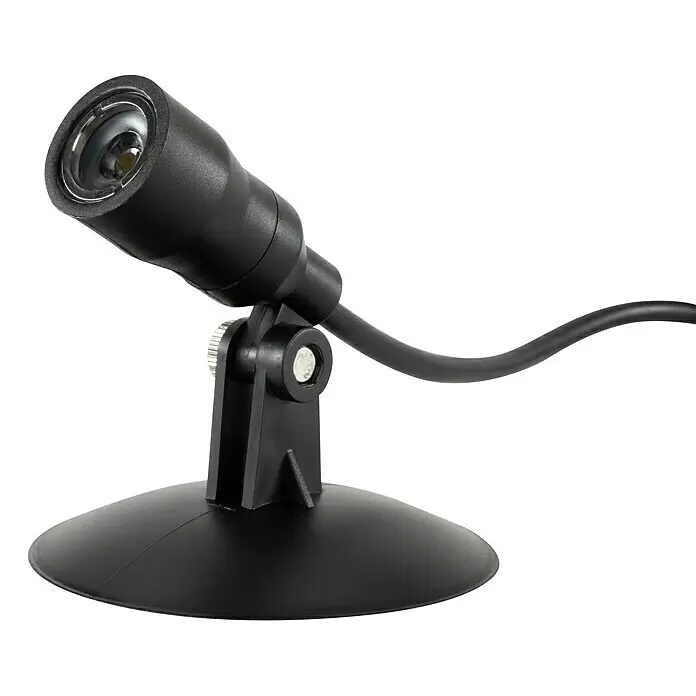 Ritter Leuchten LED-Strahler - 250 lm, L x B x H: 90 x 90 x 60 mm, IP68 - Schwarz LED-Strahler mit verstellbarem Standfuß und Netzkabel.