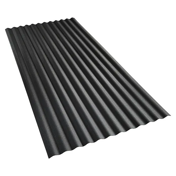 Gutta Guttanit Wellplatte - 2.000 x 900 x 2,25 mm, Kunststoff, Schwarz, 76/18 mm - Graue gewellte Metallplatte, ideal für Dacheindeckung oder Wandverkleidung, mit robustem und langlebigem Design.