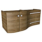 Camargue Wave Waschtischunterschrank (54 x 120 x 50 cm, Links, Berg Eiche, Matt)