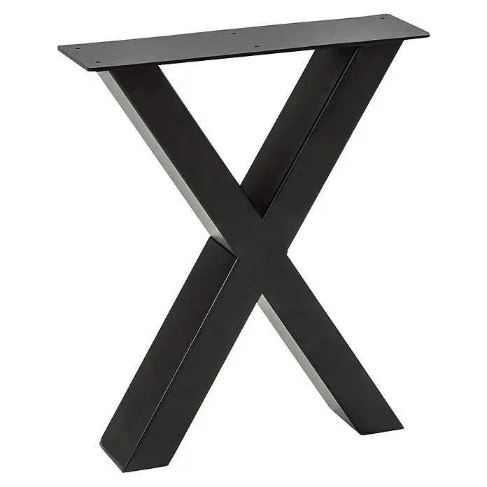 Pur Iternal Select Tischbein - 330 x 100 x 390 mm, Schwarz, X-Form - Stabiles, schwarzes Metall-Tischbein in X-Form mit Montageplatte für eine einfache Tischplattenbefestigung.