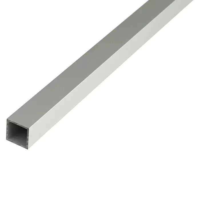 Kantoflex Vierkantrohr - L x B x H: 2.600 x 25 x 25 mm, Stärke: 1,5 mm, Aluminium, Silber - Silbernes Aluminium-Hohlprofil, quadratisch.