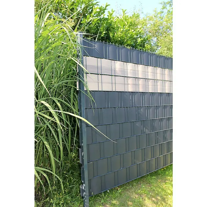 Videx Garden Sichtschutzstreifen - Anthrazit, 35 m x 19 cm, PVC - Der moderne graue Zaun bietet Privatsphäre und Schutz. Ideal für Garten oder Terrasse, robust und stilvoll designt.