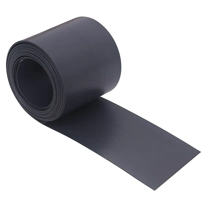 Videx Sichtschutzstreifen - Anthrazit, 2 Stk., 200 x 9,5 cm - Nahaufnahme einer Rolle grauen Dichtungsbandes auf schwarzem Hintergrund.