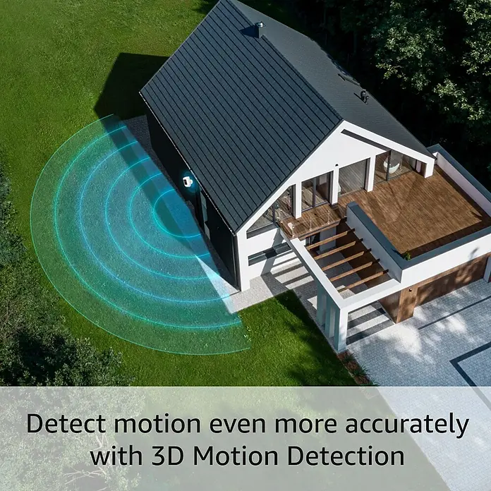 Ring Überwachungskamera Spotlight Cam Pro Wired - Schwarz, Auflösung: 1.080 Pixel (Full HD), Festverdrahtet - Haus mit Überwachungskamera und 3D-Bewegungserkennung für präzisere Sicherheit.