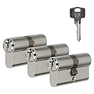 Veilig Profielcilinder S6 Standaard 30/30 (Totaal aantal stuks: 3 st., Aantal sleutels: 6 st.)