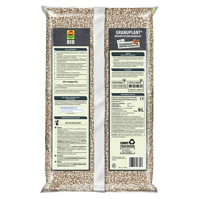 Compo Bio Rastlinske granule Granuplant  (6 l) | 7510 - Dekor Rinde, Holz, Lawa, Bims | IAHA - Erde | IAH - Dünger / Pflanzenschutz | IA - Gartenhartware | I - Stadtgarten | BAUHAUS