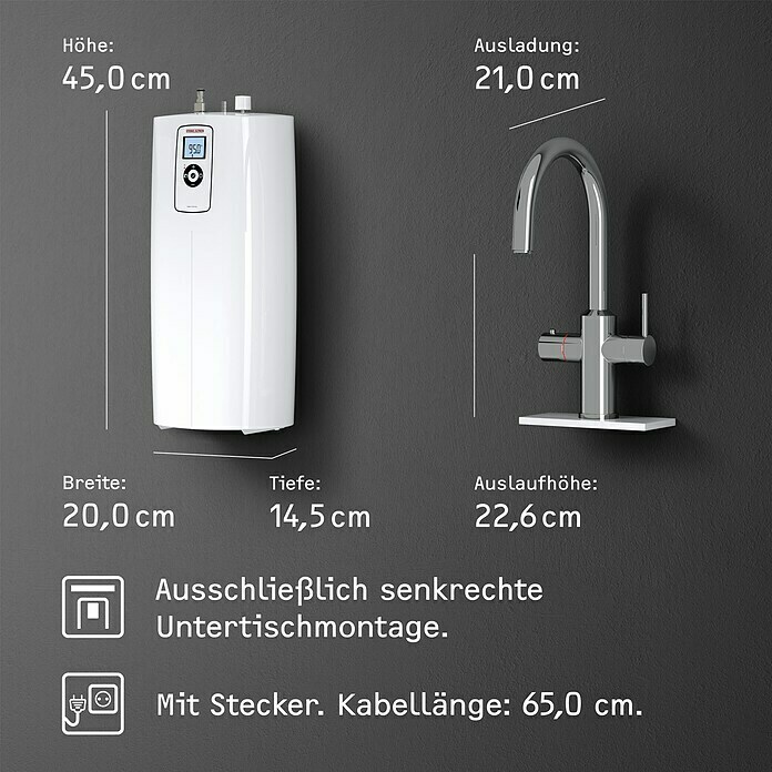 Stiebel Eltron Heißwassersystem HOT 2.6 N Premium + 3in1 c (Durchflussmenge: 2,5 l/min, Bis 95 °C, Verchromt) | BAUHAUS