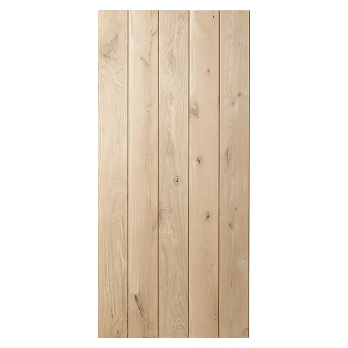 Kornik Holzschiebetür Loft - 96 x 206 cm, Eiche - Holzpaneel mit ausgeprägter Maserung, ideal für rustikale Innenraumgestaltung. Die hellen Farbtöne betonen die natürliche Holzstruktur.