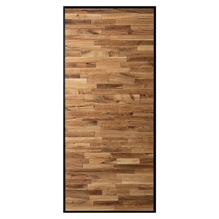 Kornik Holzschiebetür Industrial Eko - 93 x 206 cm, Eiche - Elegante Holzpaneele mit warmen Farbtönen und einer markanten Maserung. Ideal für eine stilvolle Wandgestaltung im Innenbereich.