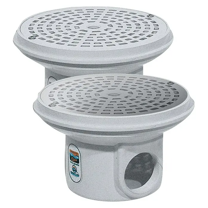 Sumidero - ABS - Un par de desagües principales de piscina Hayward blancos hechos de plástico duradero para un drenaje fiable.