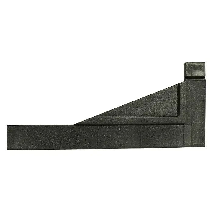 Nortene Fijación Perfix antracita - 2 ud., Apto para: Cercados - Una escuadra negra con forma de ángulo recto, utilizada para mediciones y alineaciones precisas en artesanía e industria.