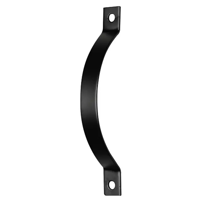Kornik Griff kreisförmig - Schwarz, 183 x 20 mm - Schwarzer, gebogener Türgriff aus Metall mit Befestigungslöchern für eine sichere und stilvolle Montage an Türen oder Schubladen.