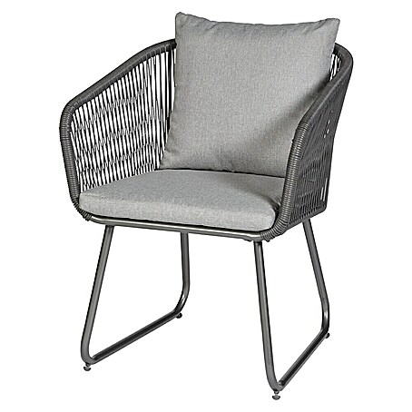 Sunfun Maja Gartensessel (Kunststofffaser-Strings, Grau, B x T x H: 62 x 62 x 78 cm)