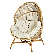 Sunfun Boho Loungemöbel-Set (2 -tlg., Kunststoffgeflecht/Beton, Natur/Braun, Mit Auflagen, ohne Zierkissen) | BAUHAUS